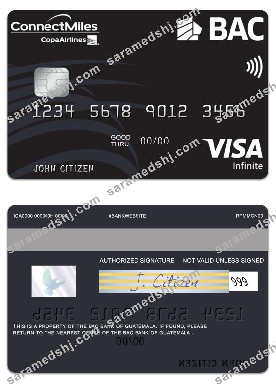 Guatemala BAC Bank visa infinite card